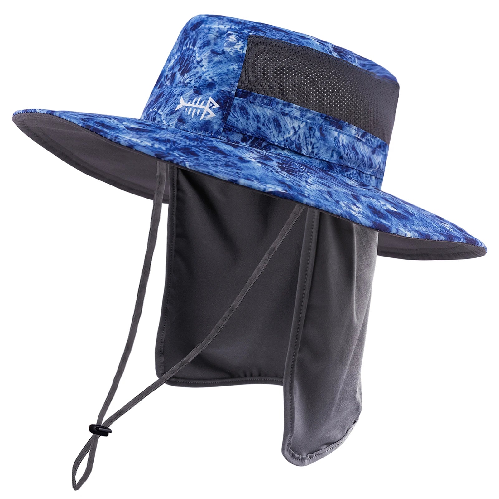 Bassdash - Sombrero de pesca desmontable con protección solar UPF 50+, resistente al agua y con solapa de cuello desmontable, ideal para senderismo y acampada